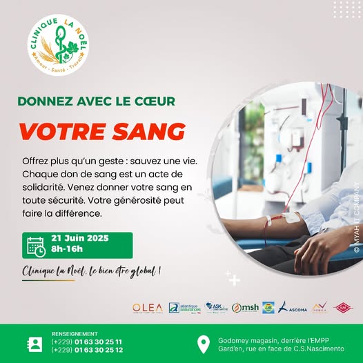 Visuel don du sang à la Clinique La Noël