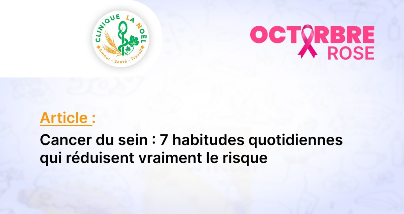 Visuel sur les 7 habitudes simples et efficaces pour éviter le cancer du sein